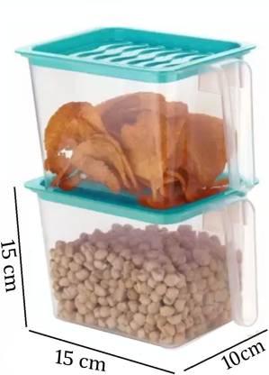 Fridge storage containers- jar Set Plastic Refrigerator Box with Handles and Airtight Lid Unbreakable kitchen storage Fruits Basket - 1000 ml (Pack of 6, Pink)