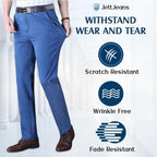 Men's Classic Regular Fit Straight Leg Jeans Stretch Denim