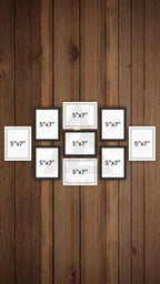 Wooden Photo Frame Set of 9 (5 Black &amp; 4 White, 5x7 Inches)- Modern Wall Décor.