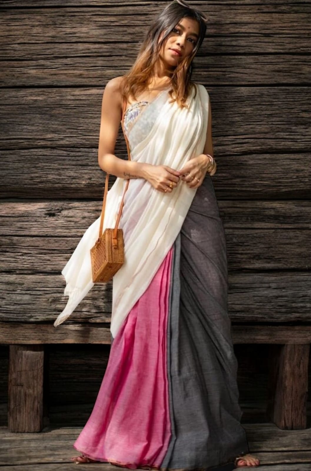 Elegant Cotton Saree – Trycolor Signature Collection.