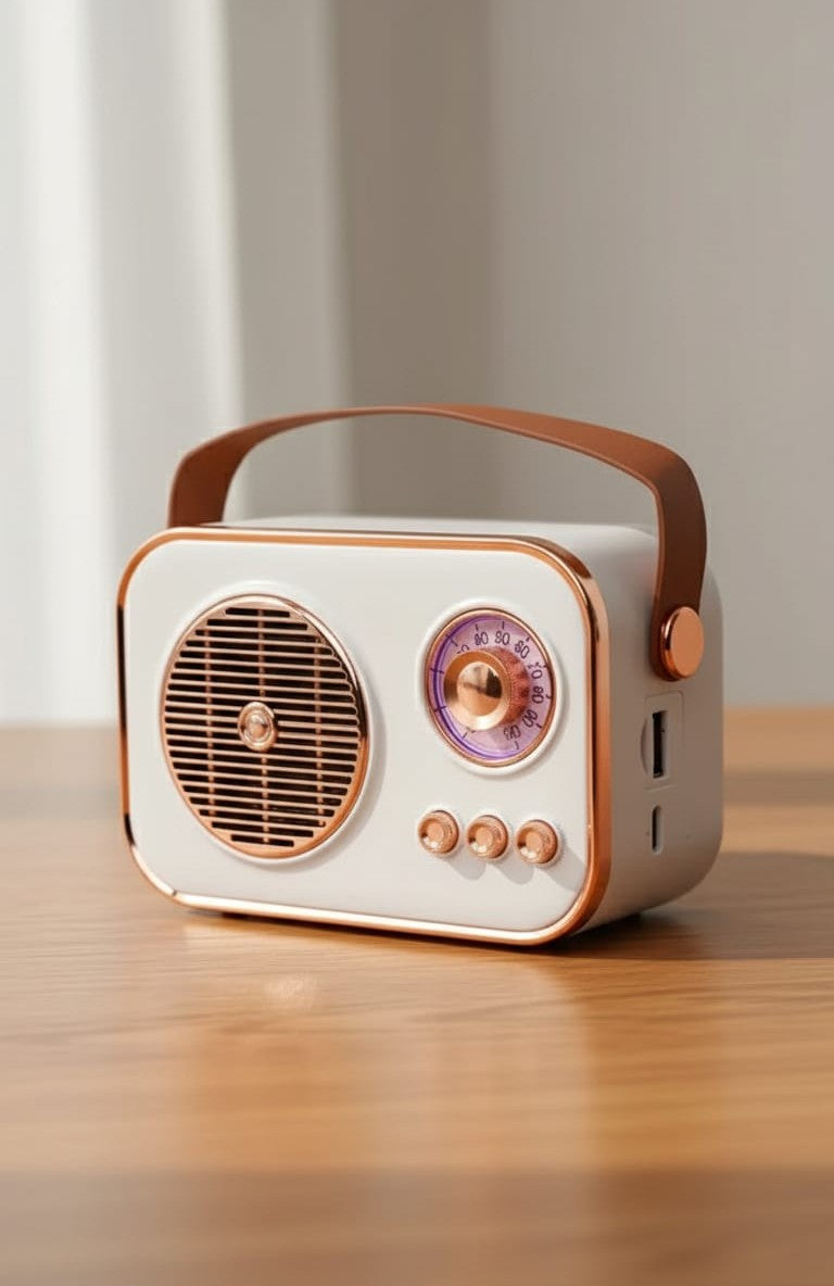 Retro Bluetooth Speaker | Vintage Wireless Speaker with FM, USB & TF Card | Portable Loud Sound & Long Battery Life
