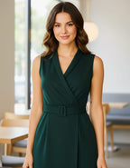 Elegant Sleeveless Belted Jumpsuit