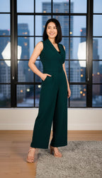 Elegant Sleeveless Belted Jumpsuit