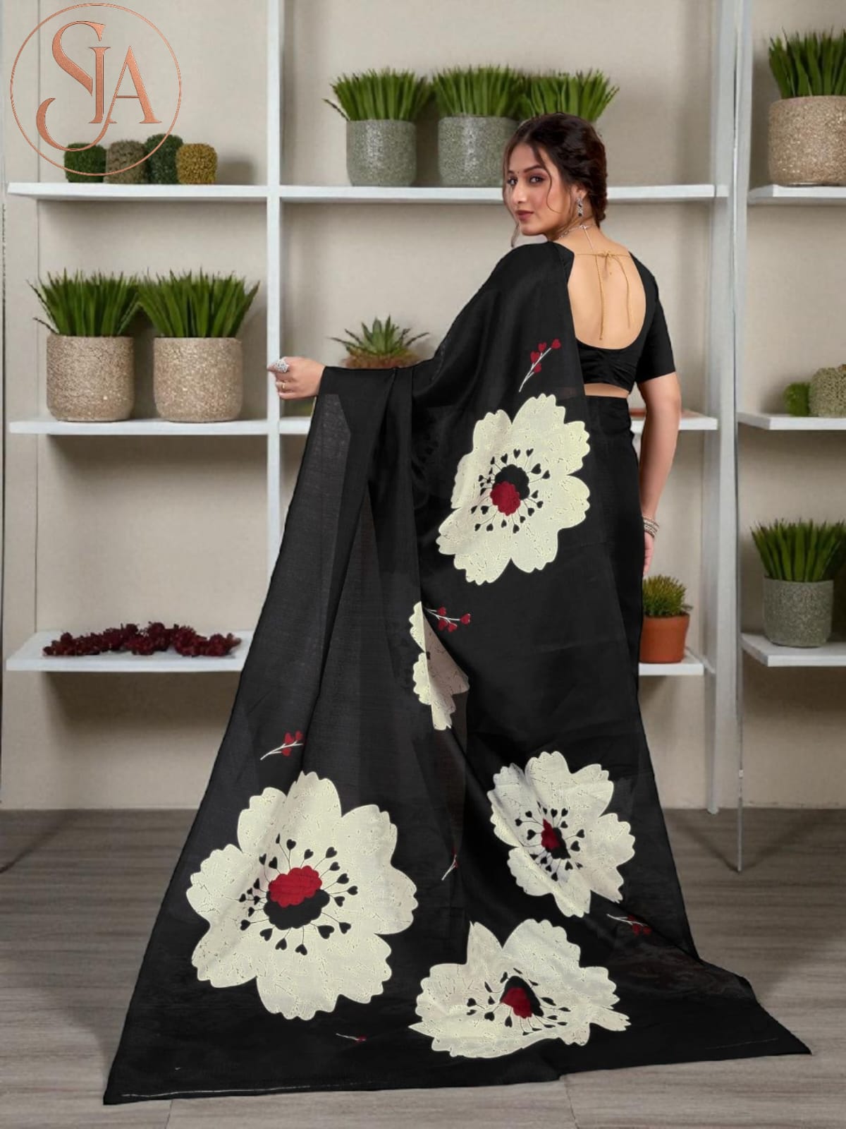 Floral Elegance Bhagalpuri Silk Printed Saree