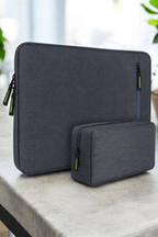 Laptop Sleeve with Charger Pouch | 16" Laptop/MacBook Pro Case (Grey)