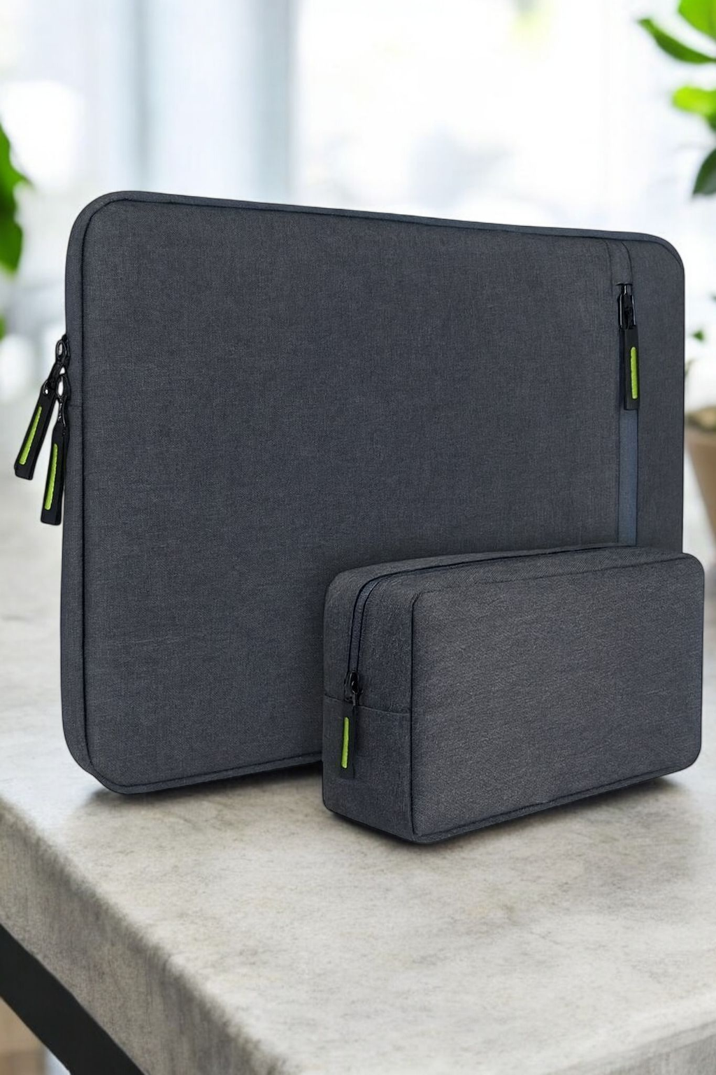 Laptop Sleeve with Charger Pouch | 16" Laptop/MacBook Pro Case (Grey)