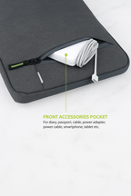 Laptop Sleeve with Charger Pouch | 16" Laptop/MacBook Pro Case (Grey)