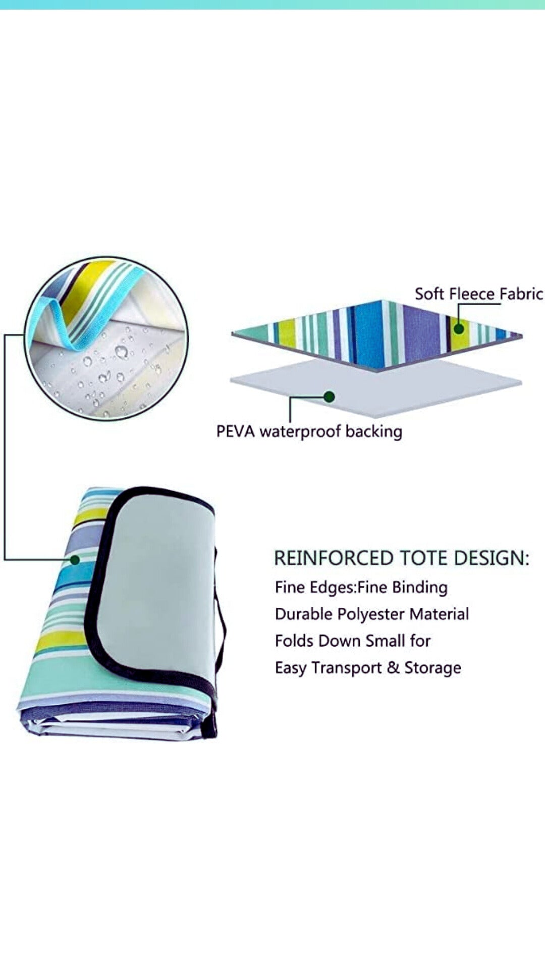 Tote Style Picnic Mat – Portable, Waterproof & Sand-Proof