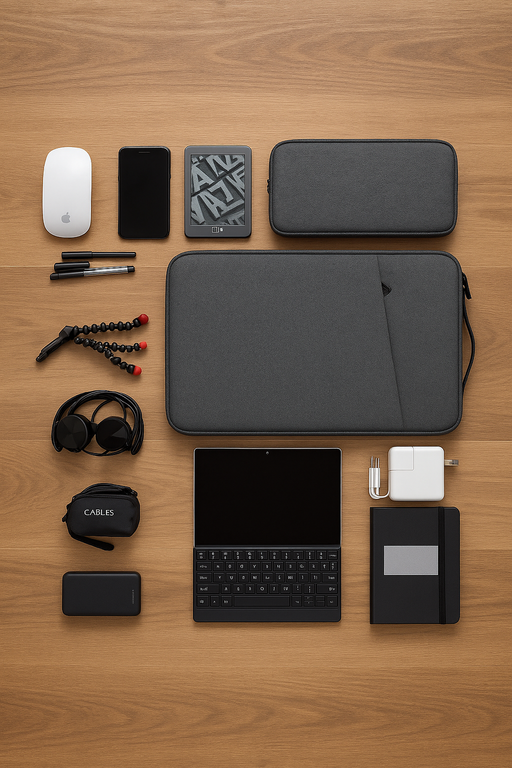 Laptop Sleeve with Charger Pouch | 16" Laptop/MacBook Pro Case (Grey)