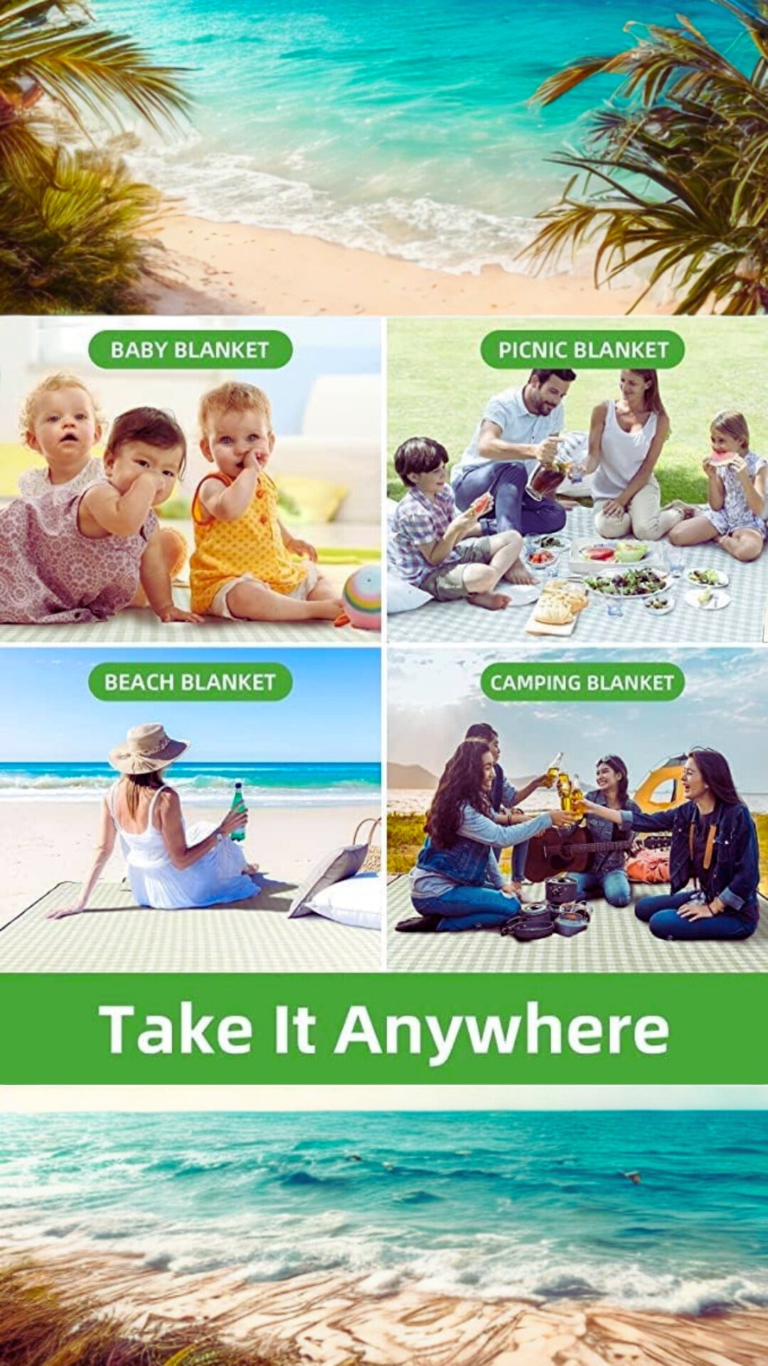 Tote Style Picnic Mat – Portable, Waterproof & Sand-Proof