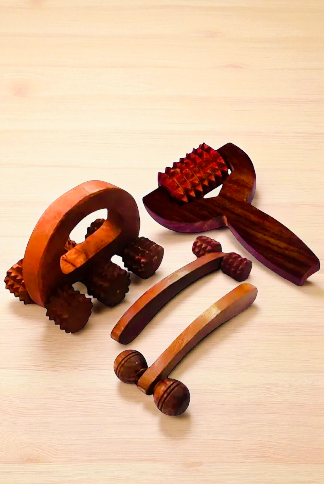 Wooden Acupressure Massage Tools – Stress Relief, Blood Circulation & Reflex Point Therapy
